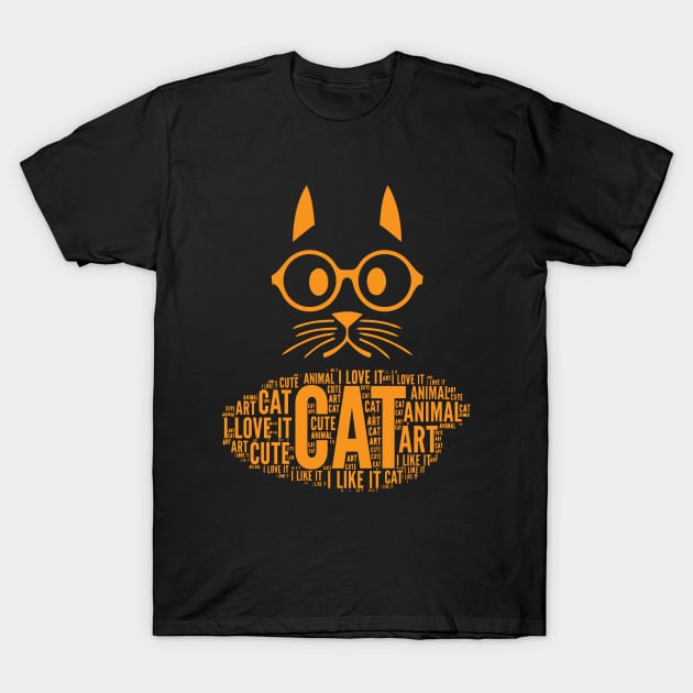 Orange Cat Drawing T-Shirt by anbartshirts